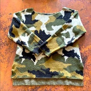 Boston Proper Camo Wool Sweater S